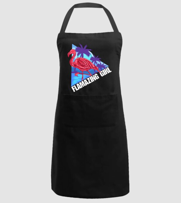 Flamingo girl model negru pe tricou