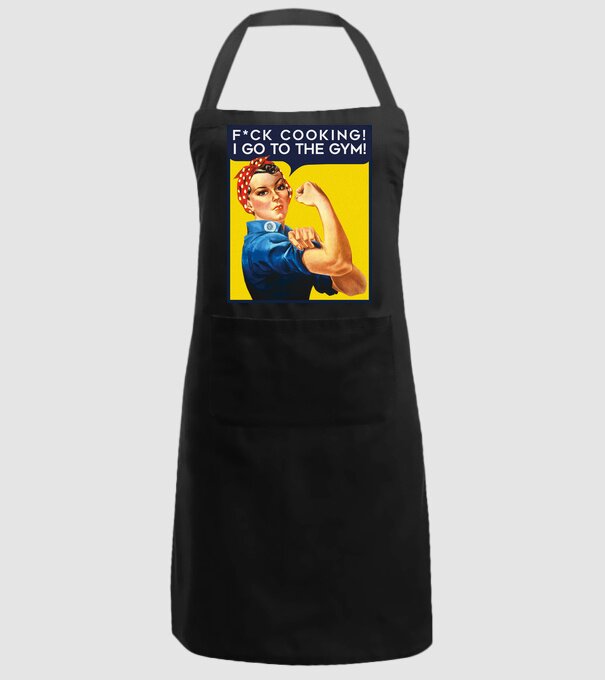 Fuck cooking ... got to the gym! model negru pe tricou