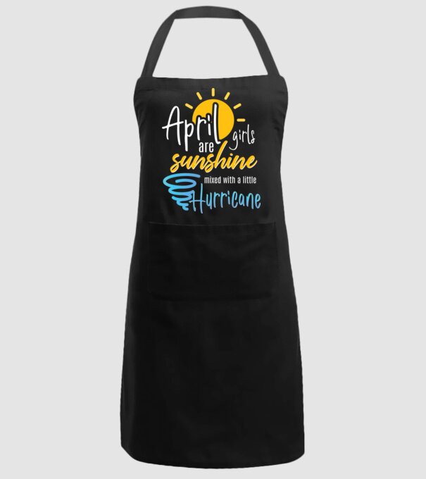 April Girls are Sunshine mixed with a little Hurricane model negru pe tricou