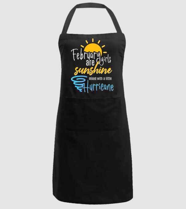 February Girls are Sunshine mixed with a little Hurricane model negru pe tricou