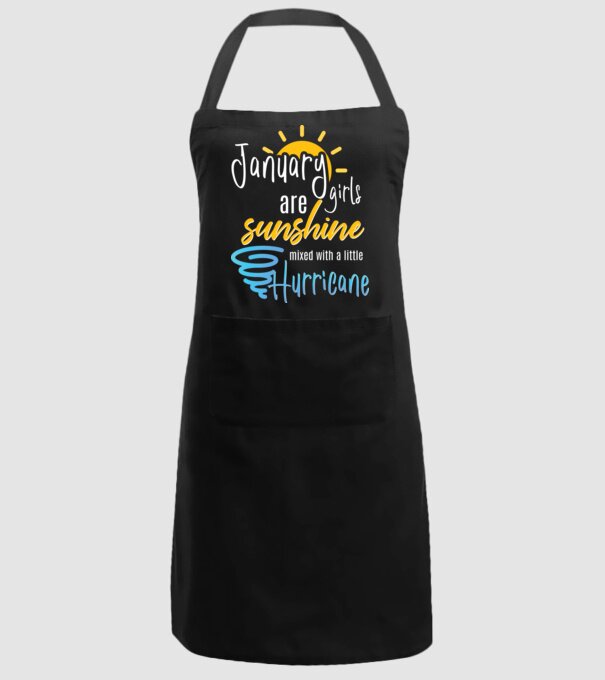 January Girls are Sunshine mixed with a little Hurricane model negru pe tricou