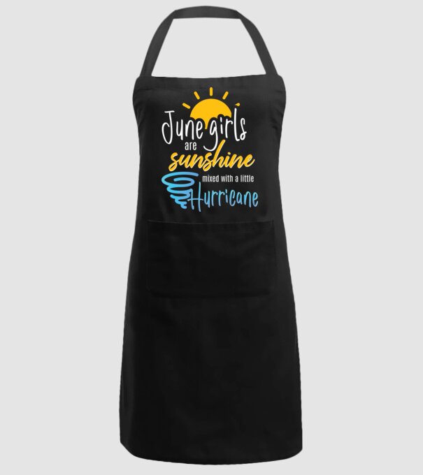 June Girls are Sunshine mixed with a little Hurricane model negru pe tricou