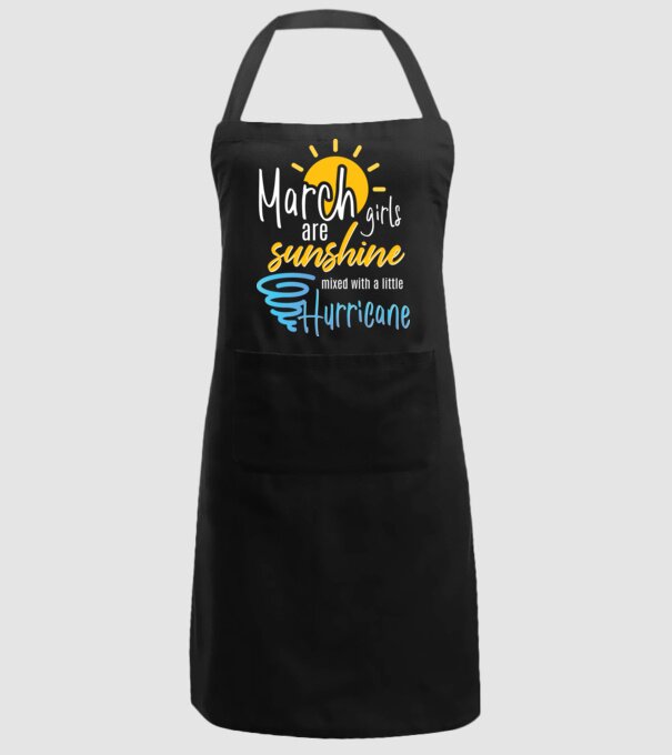 March Girls are Sunshine mixed with a little Hurricane model negru pe tricou