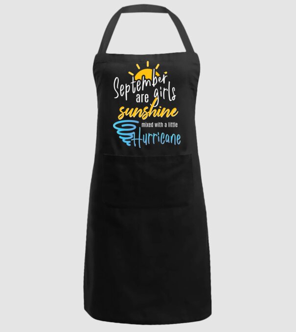 September Girls are Sunshine mixed with a little Hurricane model negru pe tricou
