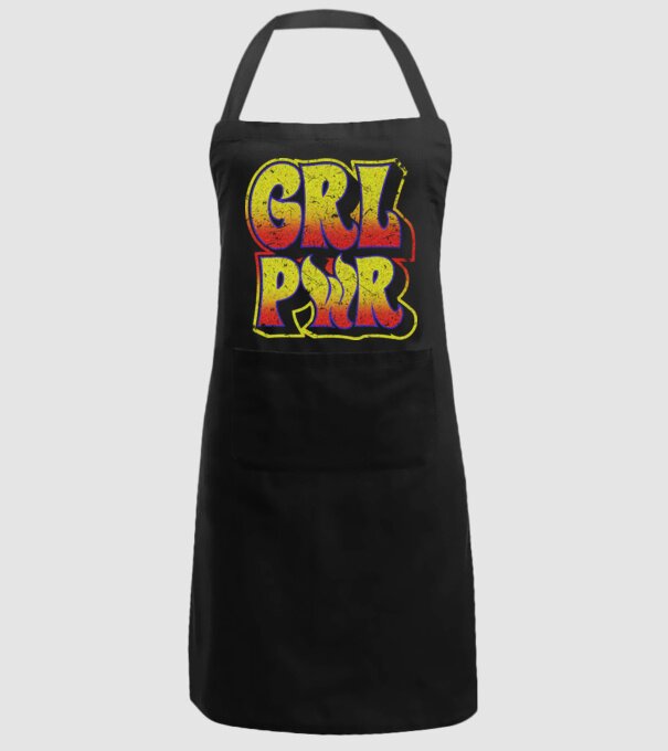 Girl Power retro model negru pe tricou