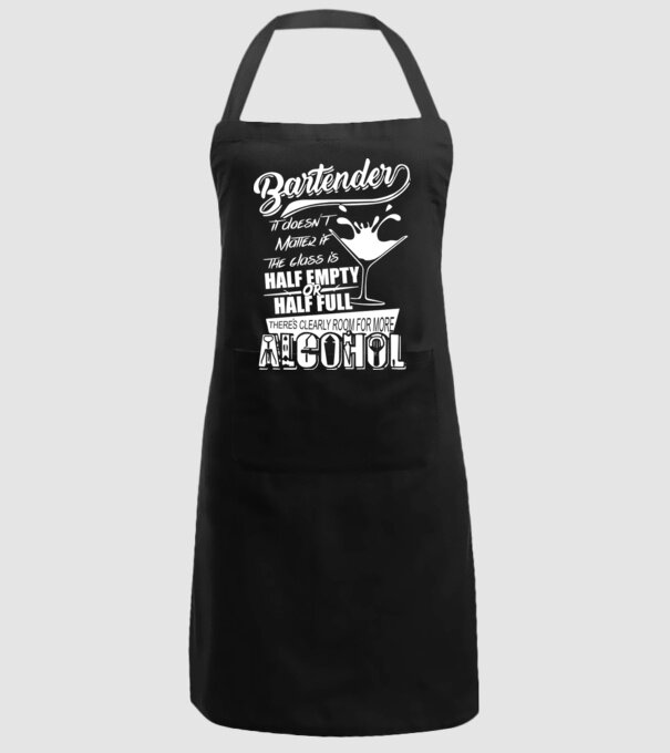 Half empty or half full model negru pe tricou