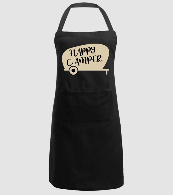 Happy camper text model negru pe tricou