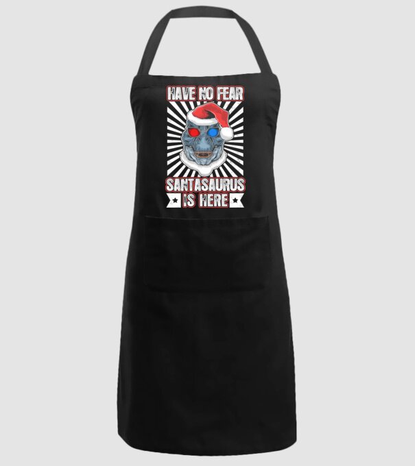 Have no fear Santasaurus is here model negru pe tricou