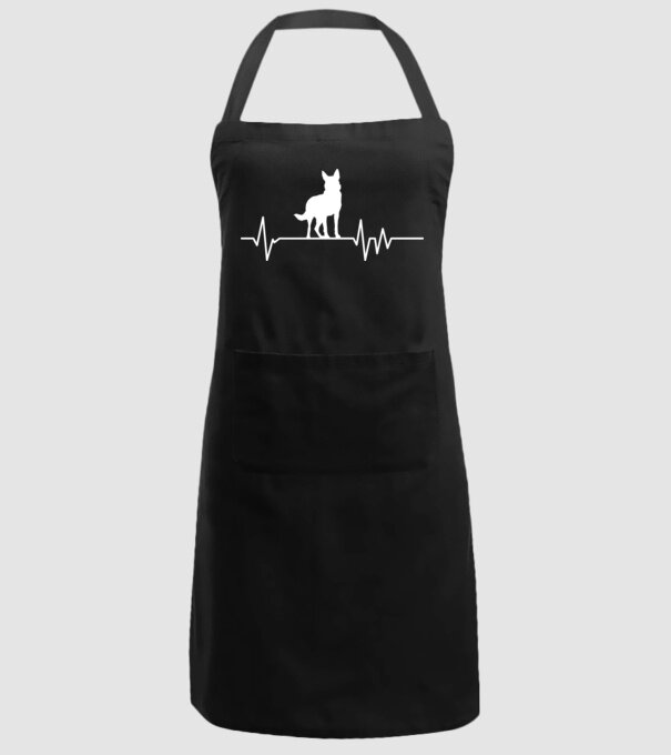 Heartbeat siluetă Ciobănesc german model negru pe tricou