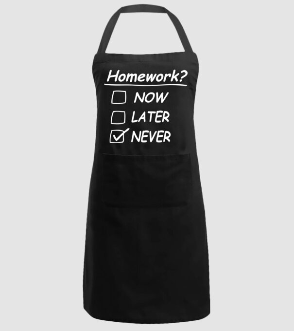 Homework never model negru pe tricou