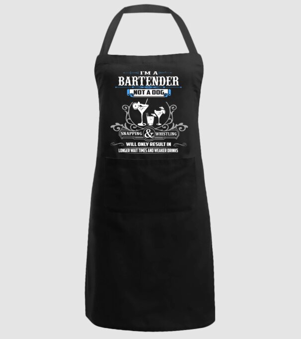 'I''m a bartender NOT a dog' model negru pe tricou