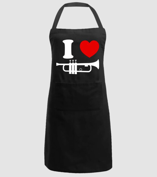 I heart trumpet model negru pe tricou