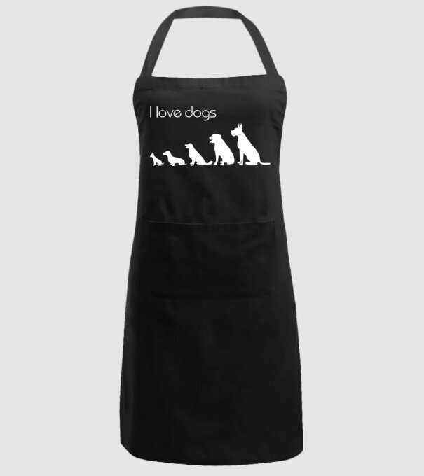 I love dogs model negru pe tricou