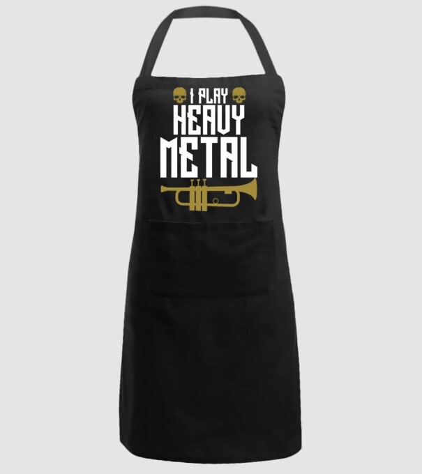 I play heavy metal trumpet model negru pe tricou