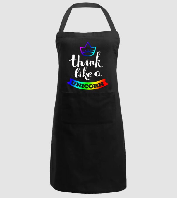 I think like a UNICORN model negru pe tricou
