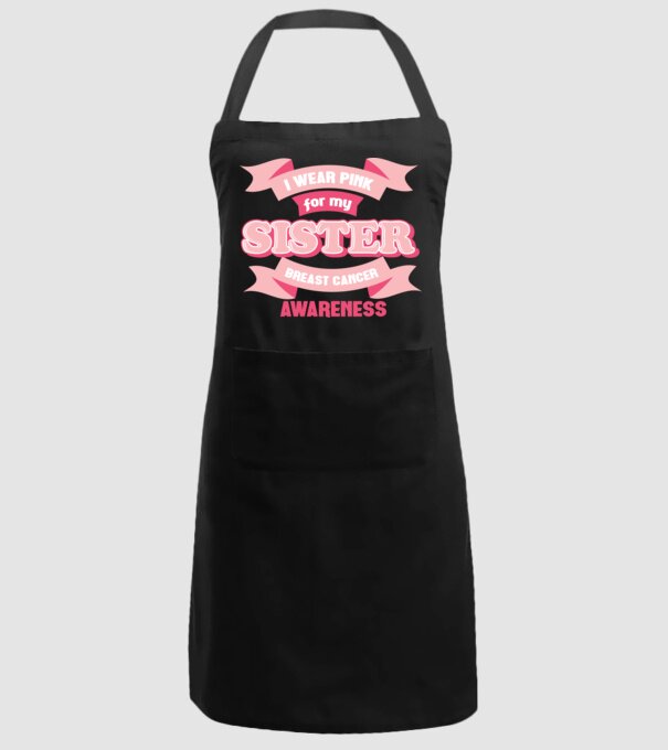I wear pink for my sister model negru pe tricou