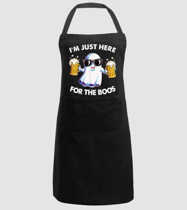 Im just here for the boos model negru pe tricou
