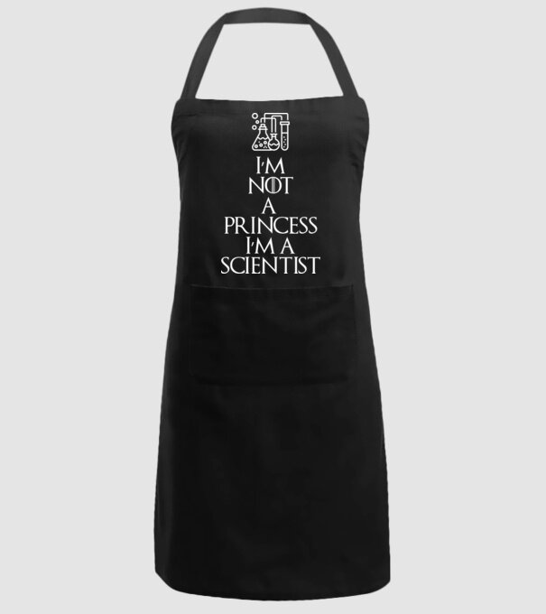 Im not a princess im a scientist model negru pe tricou