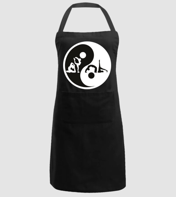 Yoga yin-yang model negru pe tricou