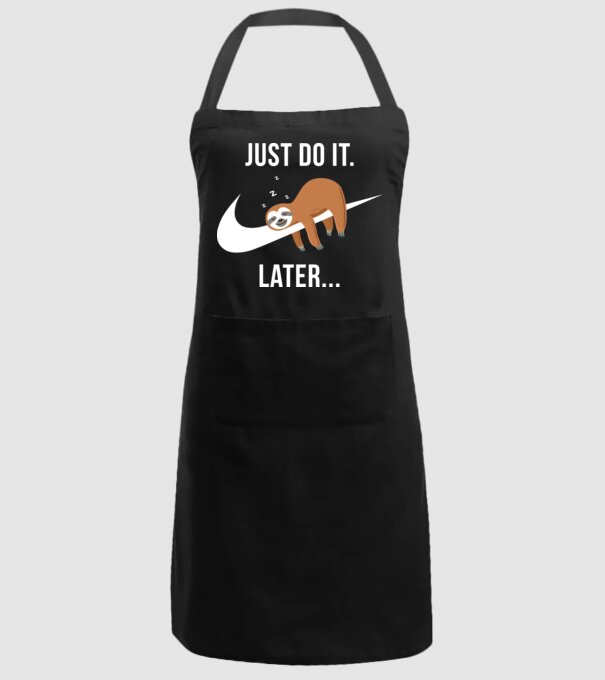 Just do it later sloth model negru pe tricou