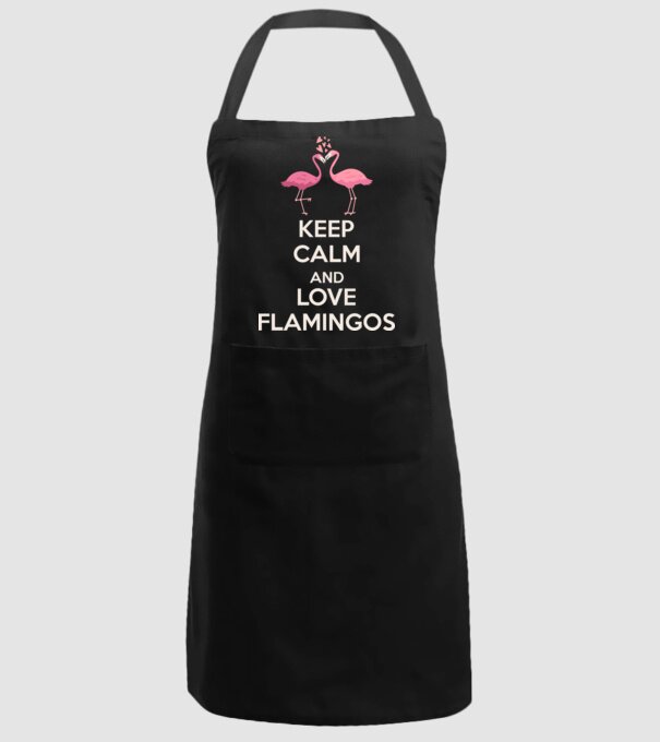 KEEP CALM and love flamingos light model negru pe tricou
