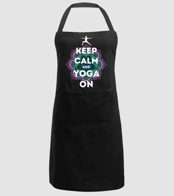 keepcalm yoga white model negru pe tricou
