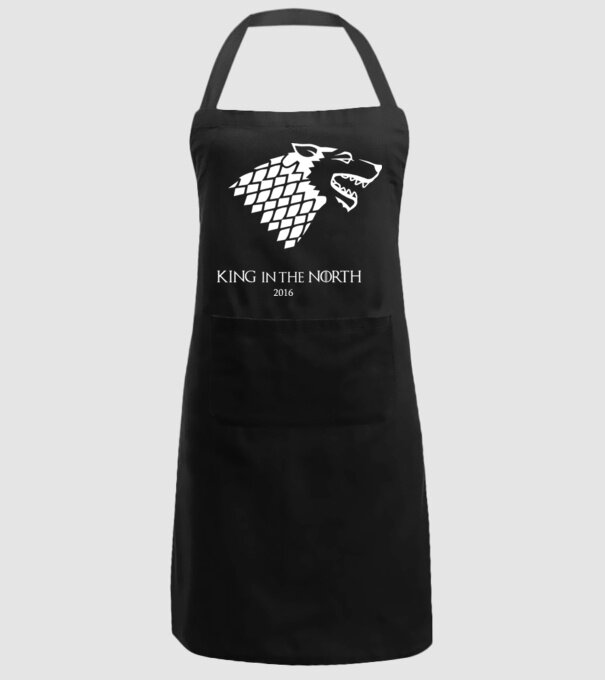 King in The North Wolf model negru pe tricou