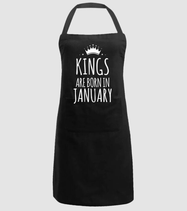 Kings are born in - January model negru pe tricou