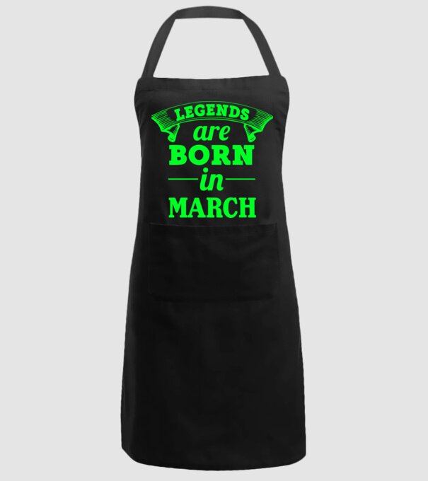 Legends are born in March model negru pe tricou