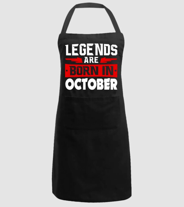 Legends are born in October model negru pe tricou