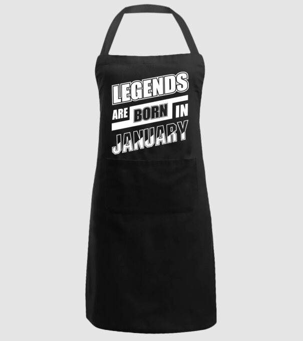 Legends are born in January model negru pe tricou