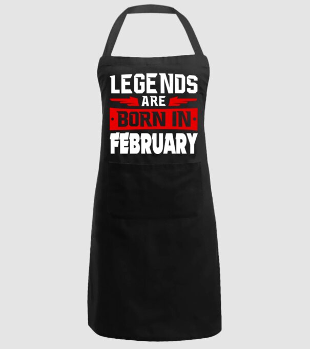 Legends are born in February model negru pe tricou