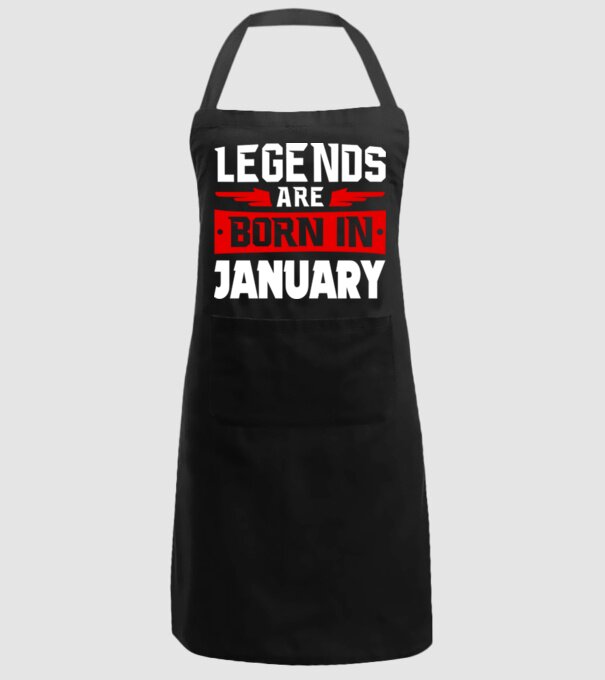 Legends are born in January model negru pe tricou