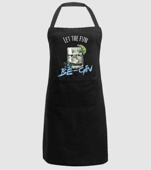 Let the fun be gin model negru pe tricou