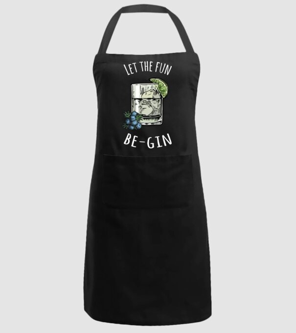 Let the fun be gin model negru pe tricou
