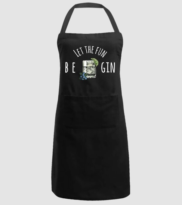Let the fun be gin model negru pe tricou