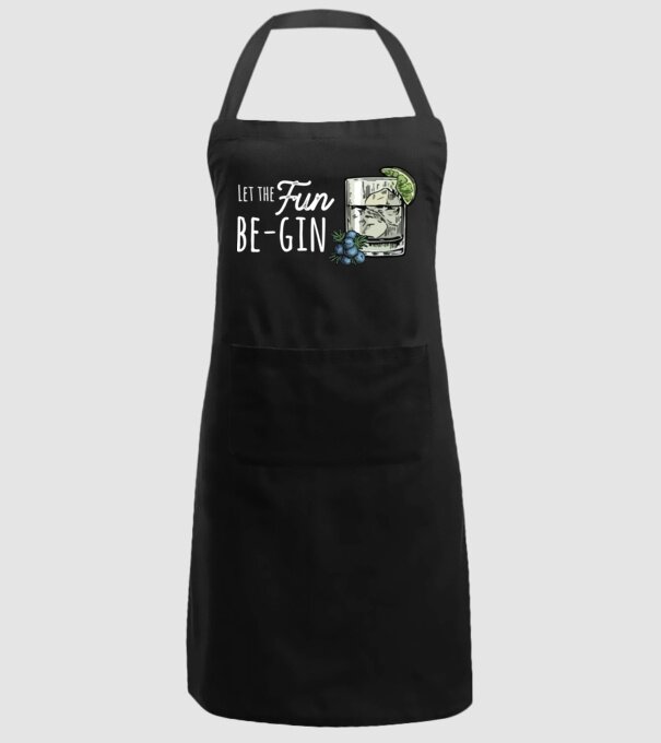 Let the fun be gin model negru pe tricou