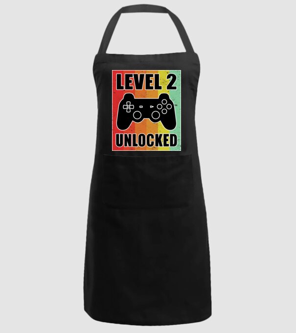 level 2 unlocked retro gamer model negru pe tricou
