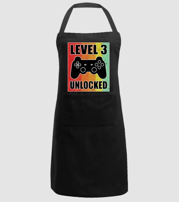 level 3 unlocked retro gamer model negru pe tricou