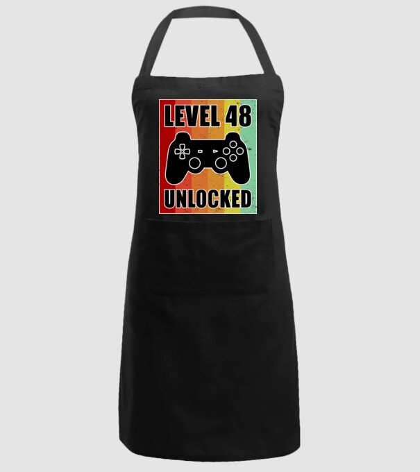 level 48 unlocked retro gamer model negru pe tricou