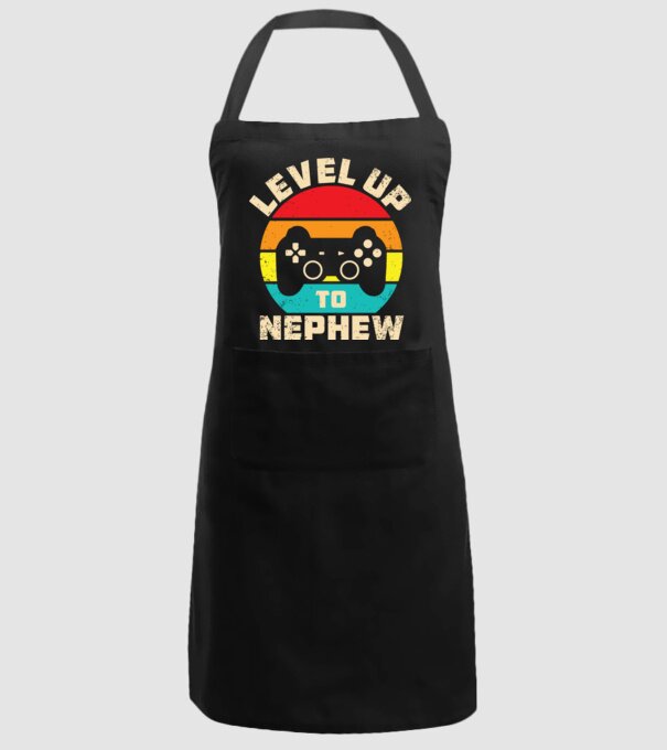 Level Up Nephew model negru pe tricou