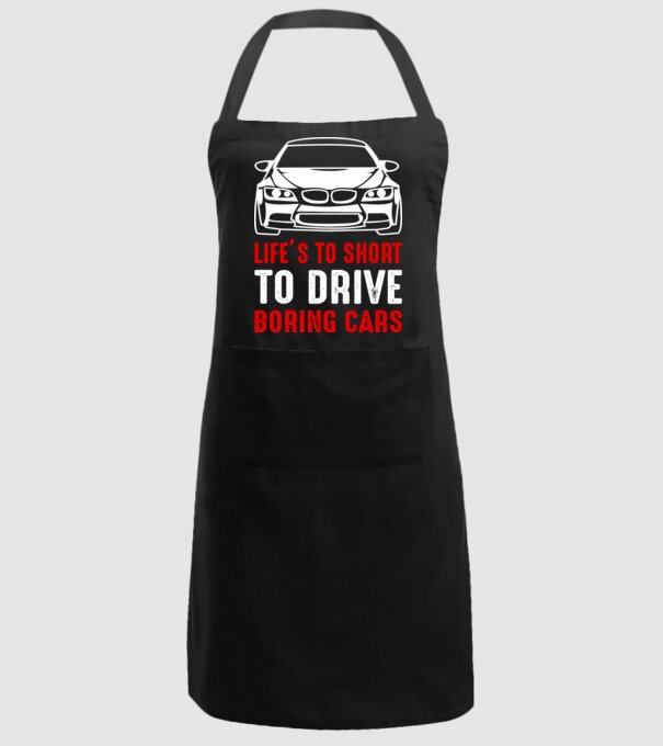 Life is too short to drive boring cars model negru pe tricou