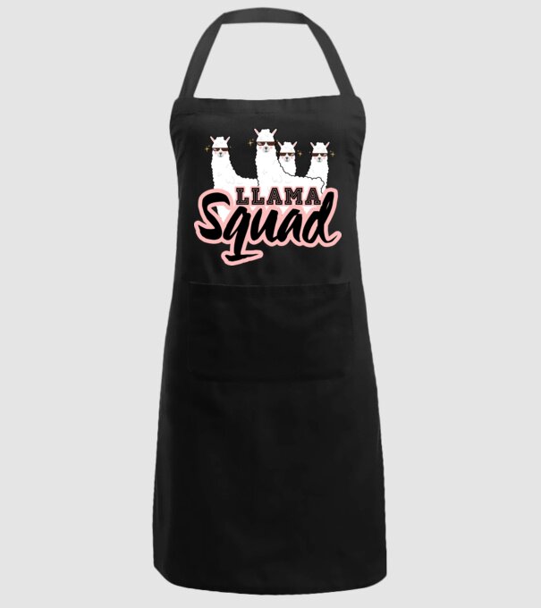 Llama squad model negru pe tricou