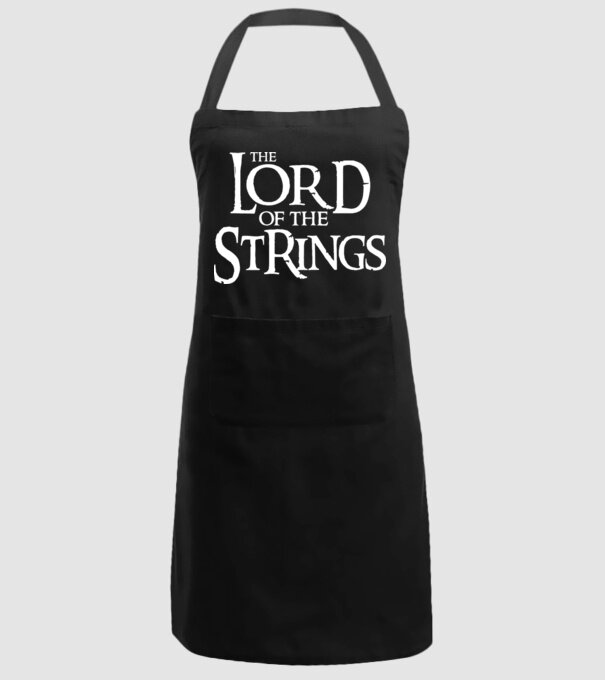 Lord of the Strings model negru pe tricou