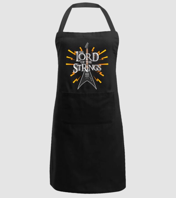 Lord of the Strings model negru pe tricou