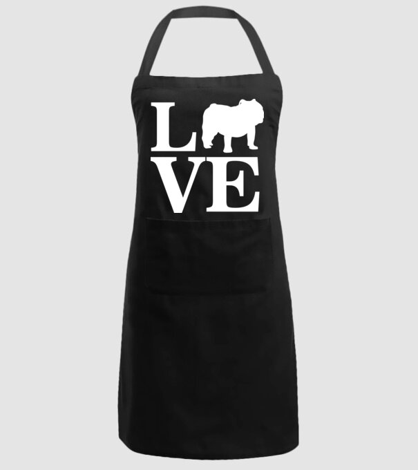 LOVE BULDOG ENGLEZESC model negru pe tricou