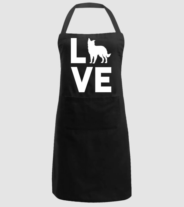 LOVE Border Collie model negru pe tricou
