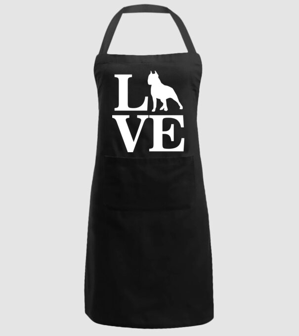 LOVE BULLDOG model negru pe tricou