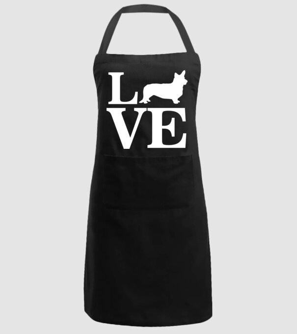 LOVE CORGIE model negru pe tricou