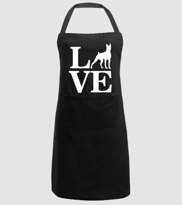 LOVE DOBBERMAN model negru pe tricou